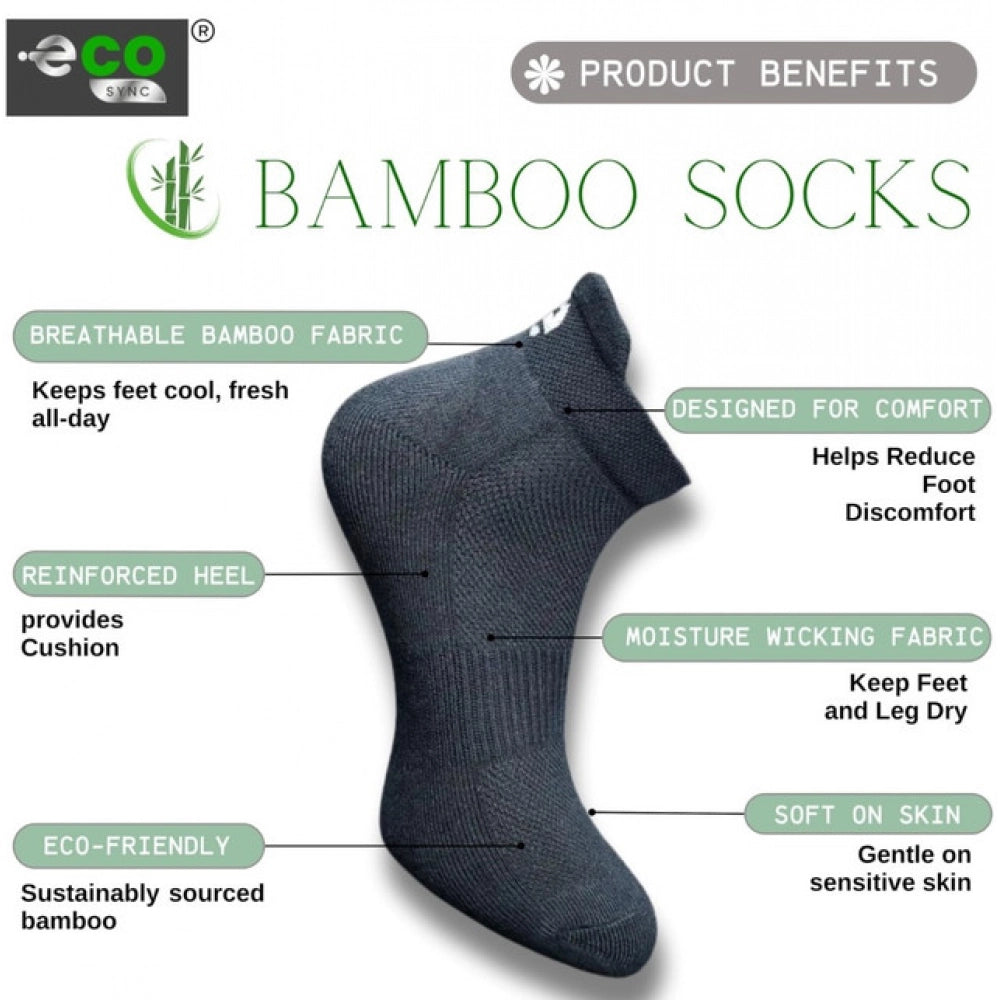 4_Pair Set Unisex Casual Bamboo Cotton Printed Ankle Length Socks (Multicolor)