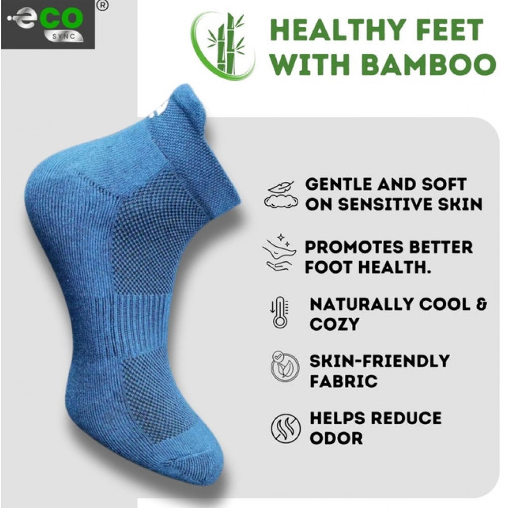 4_Pair Set Unisex Casual Bamboo Cotton Printed Ankle Length Socks (Multicolor)