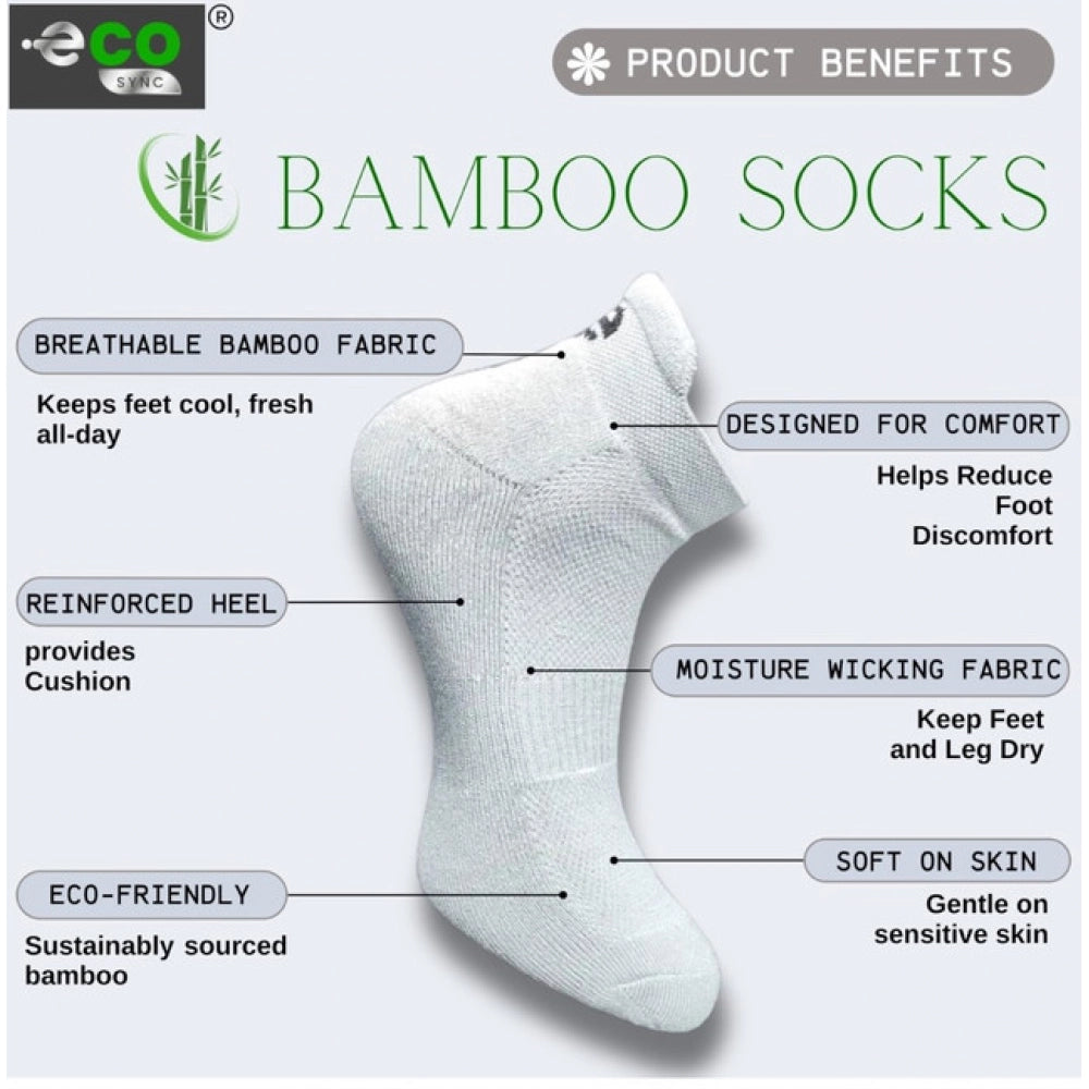4_Pair Set Unisex Casual Bamboo Cotton Printed Ankle Length Socks (Multicolor)