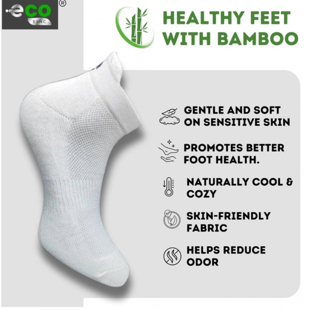 4_Pair Set Unisex Casual Bamboo Cotton Printed Ankle Length Socks (Multicolor)