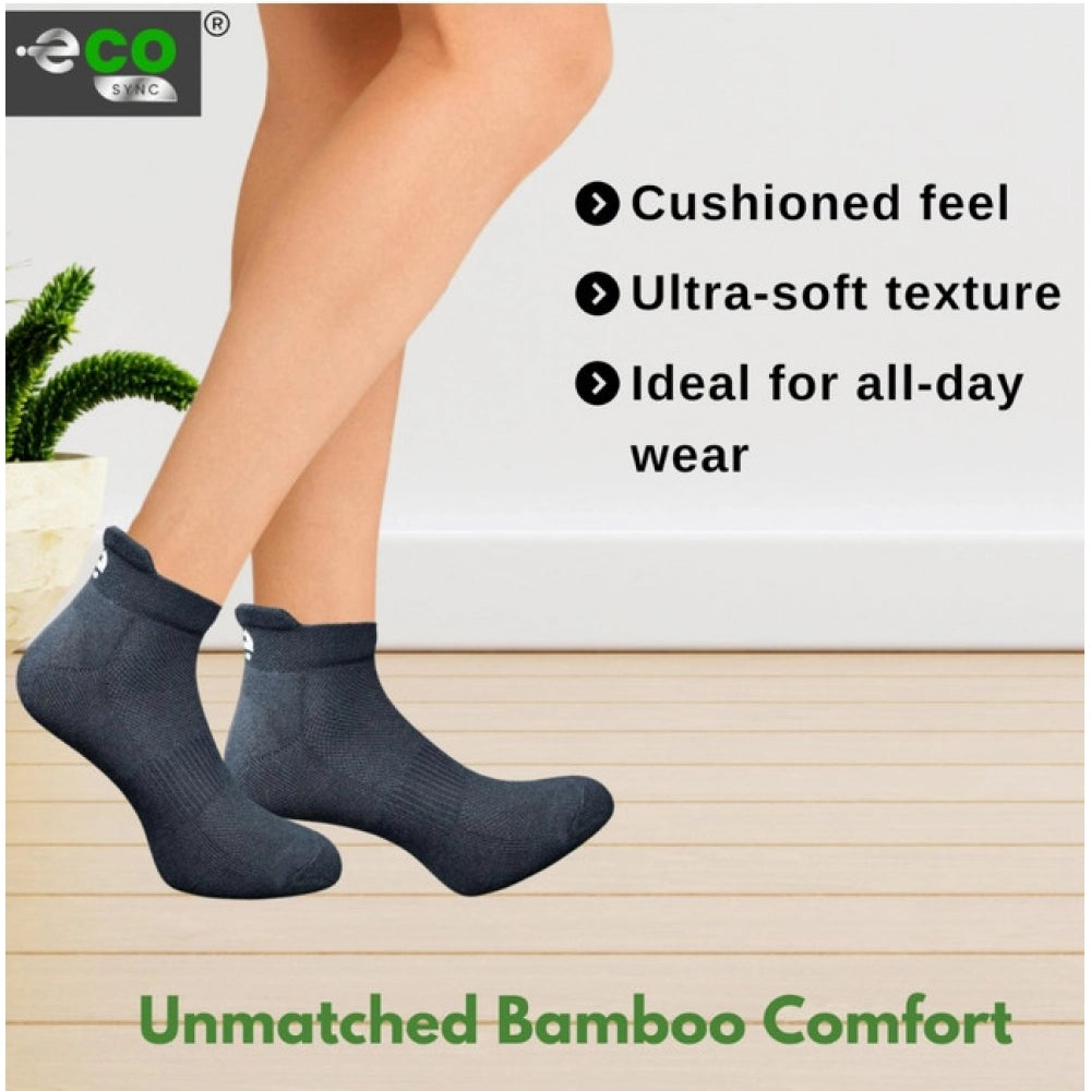 4_Pair Set Unisex Casual Bamboo Cotton Printed Ankle Length Socks (Multicolor)