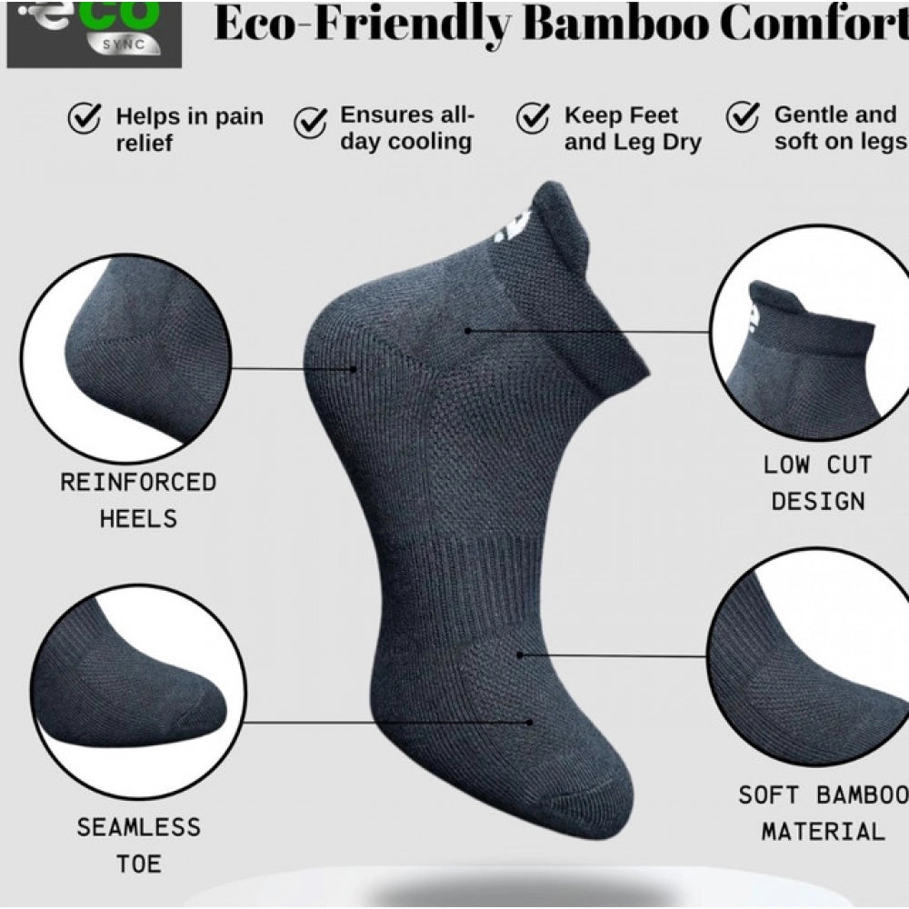 4_Pair Set Unisex Casual Bamboo Cotton Printed Ankle Length Socks (Multicolor)