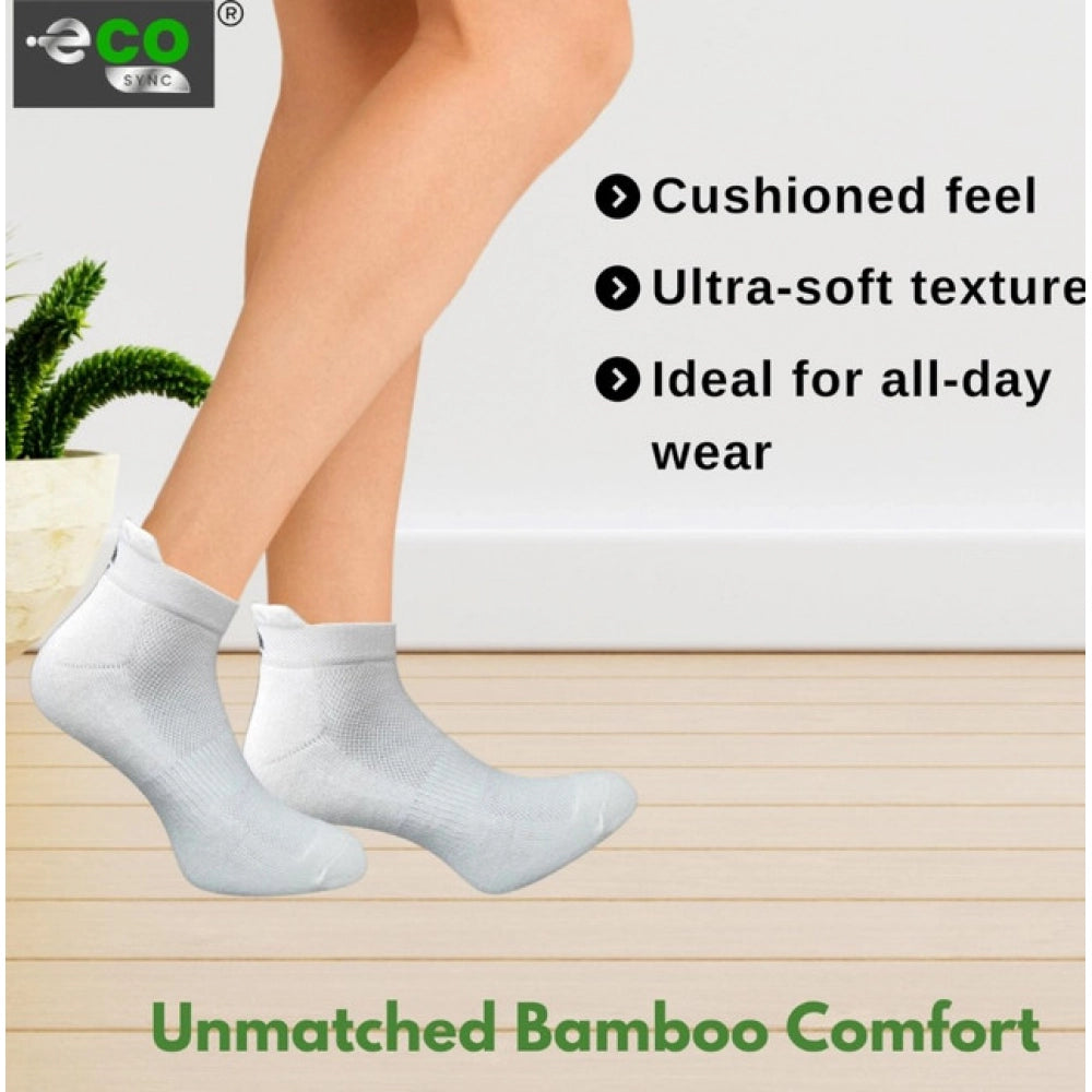 4_Pair Set Unisex Casual Bamboo Cotton Printed Ankle Length Socks (Multicolor)