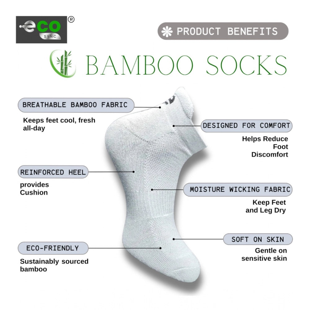 4_Pair Set Unisex Casual Bamboo Cotton Printed Ankle Length Socks (Multicolor)