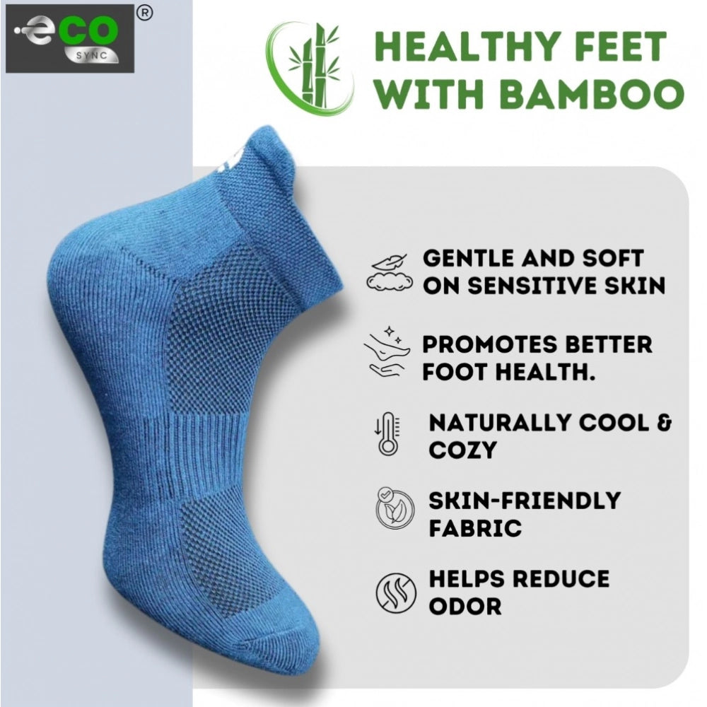 4_Pair Set Unisex Casual Bamboo Cotton Printed Ankle Length Socks (Multicolor)