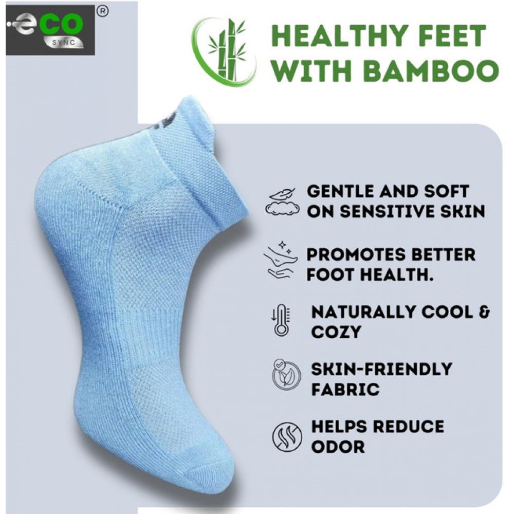 4_Pair Set Unisex Casual Bamboo Cotton Printed Ankle Length Socks (Multicolor)