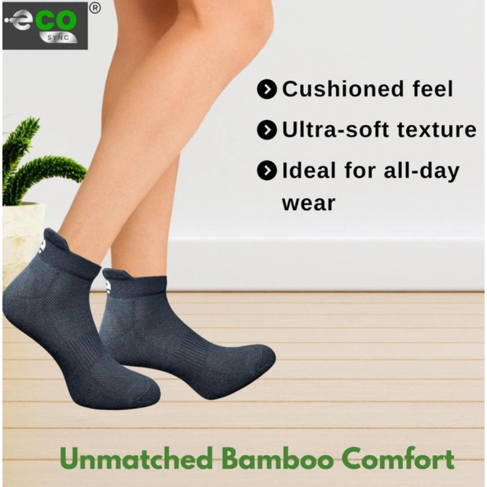 4_Pair Set Unisex Casual Bamboo Cotton Printed Ankle Length Socks (Multicolor)