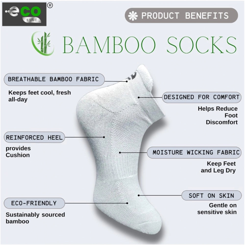 4_Pair Set Unisex Casual Bamboo Cotton Printed Ankle Length Socks (Multicolor)