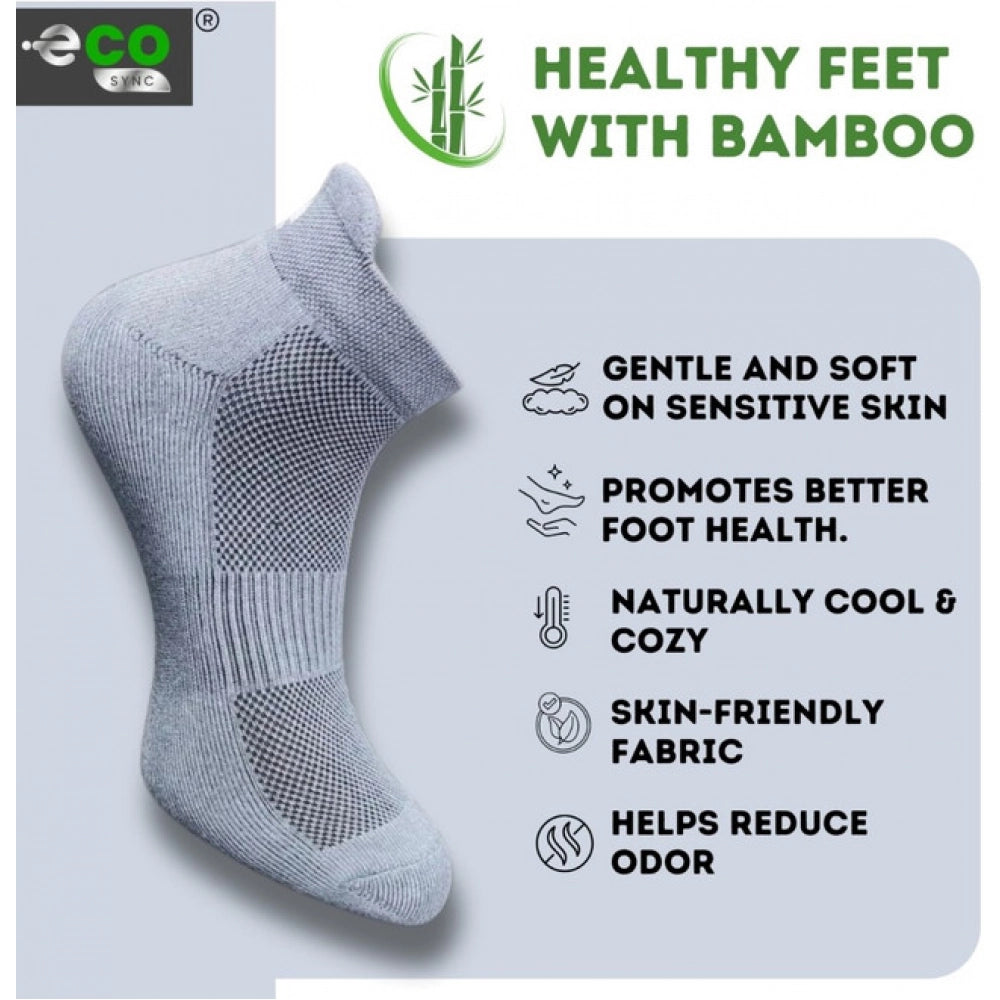 4_Pair Set Unisex Casual Bamboo Cotton Printed Ankle Length Socks (Multicolor)