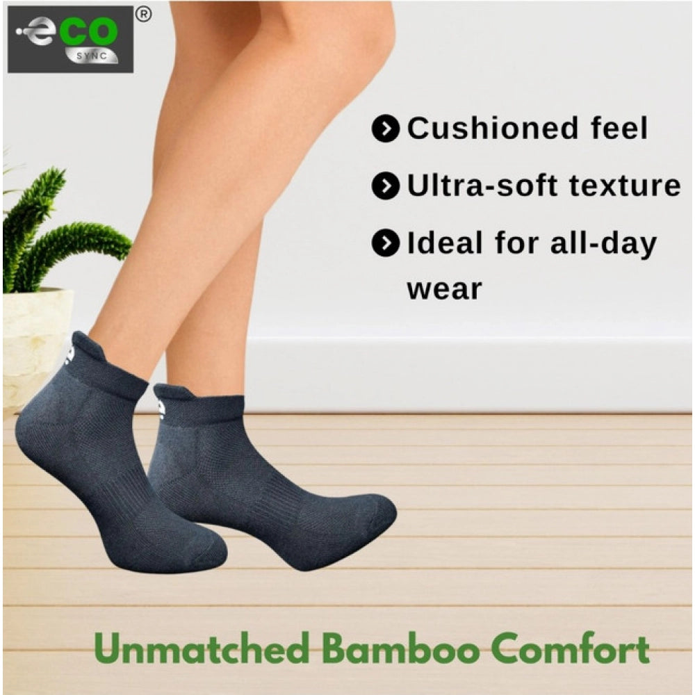 4_Pair Set Unisex Casual Bamboo Cotton Printed Ankle Length Socks (Multicolor)
