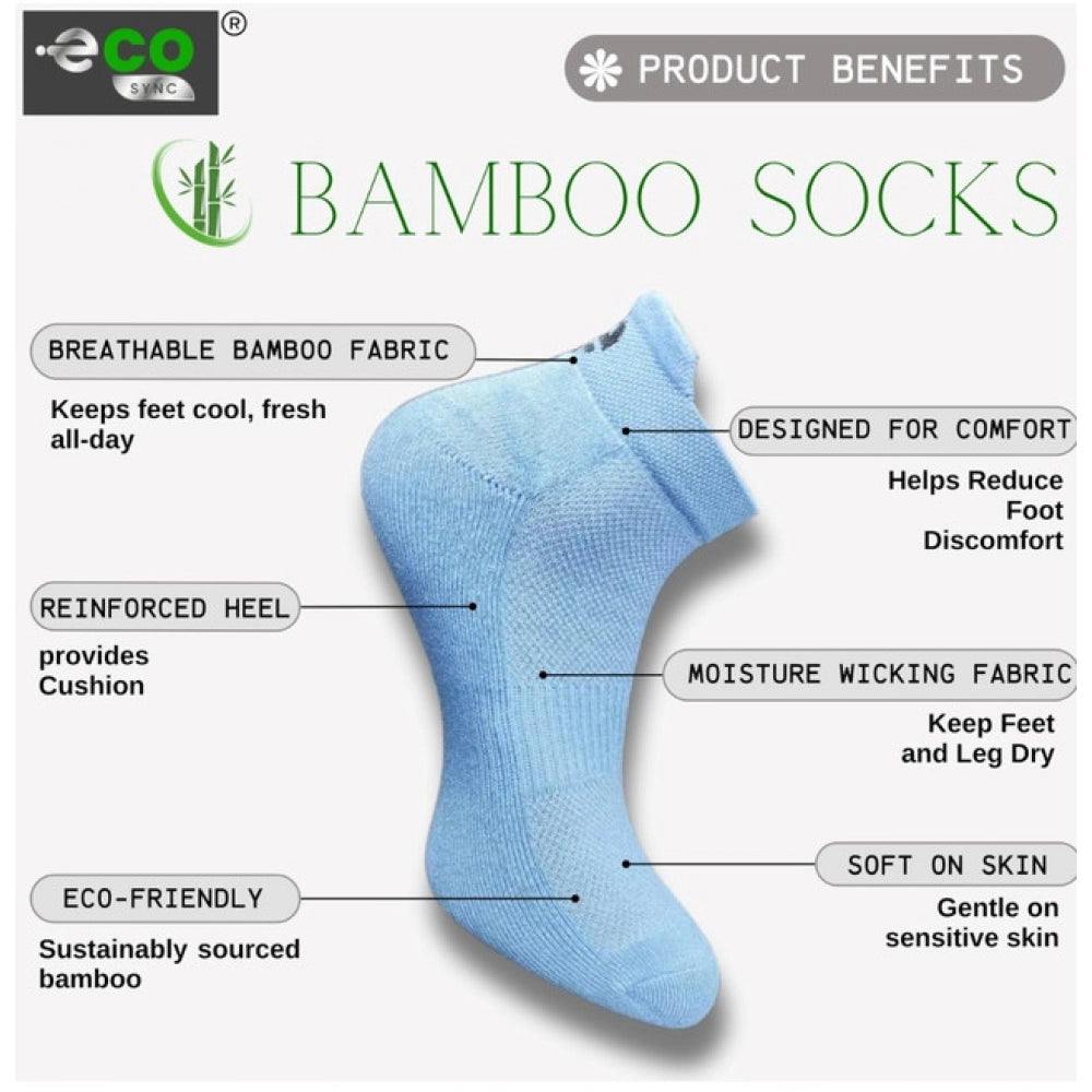 4_Pair Set Unisex Casual Bamboo Cotton Printed Ankle Length Socks (Multicolor)