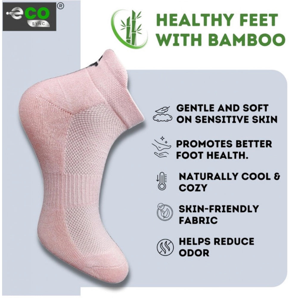 4_Pair Set Unisex Casual Bamboo Cotton Printed Ankle Length Socks (Multicolor)