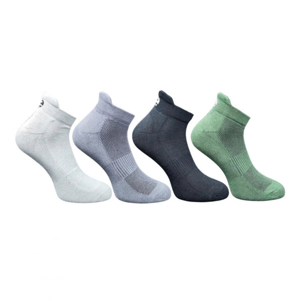 4_Pair Set Unisex Casual Bamboo Cotton Printed Ankle Length Socks (Multicolor)