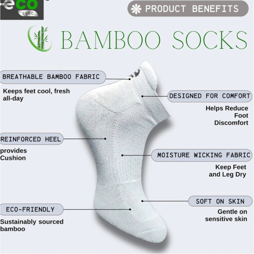 4_Pair Set Unisex Casual Bamboo Cotton Printed Ankle Length Socks (Multicolor)
