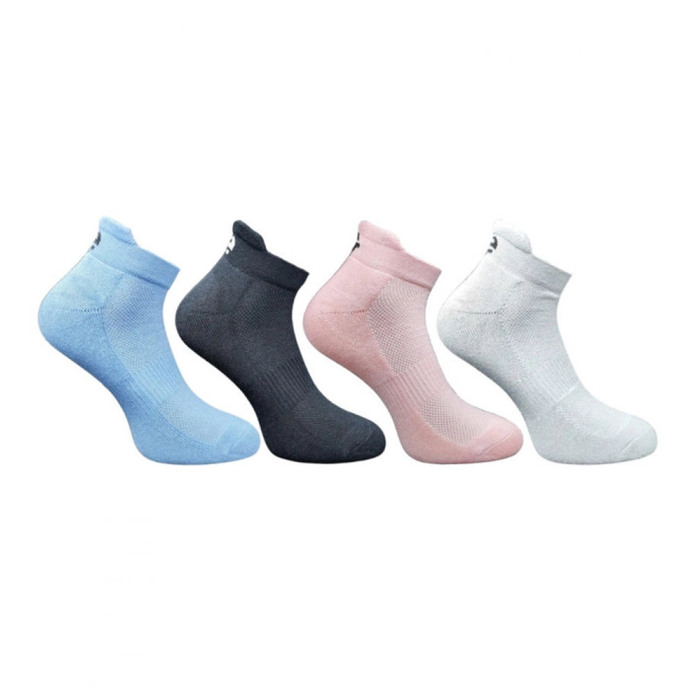 4_Pair Set Unisex Casual Bamboo Cotton Printed Ankle Length Socks (Multicolor)