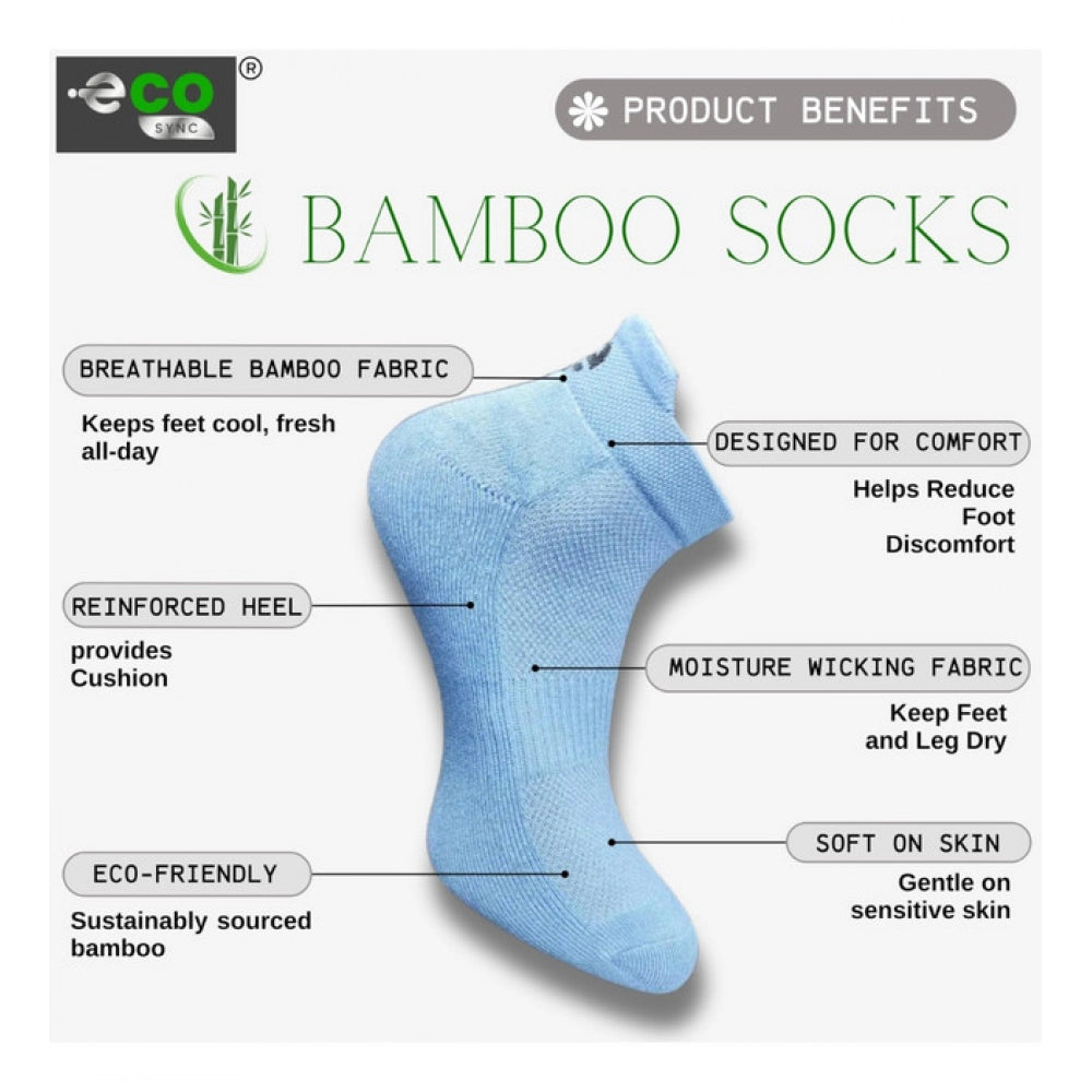 4_Pair Set Unisex Casual Bamboo Cotton Printed Ankle Length Socks (Multicolor)