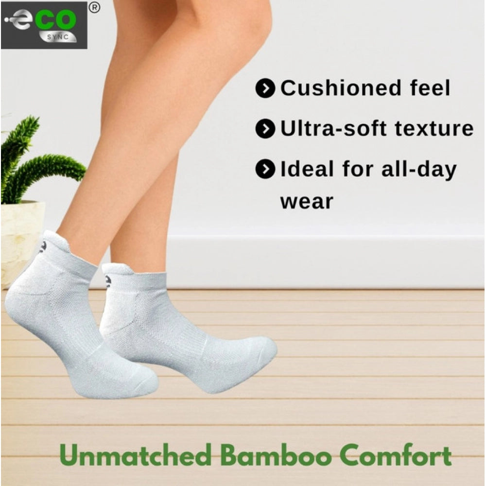 4_Pair Set Unisex Casual Bamboo Cotton Printed Ankle Length Socks (Multicolor)