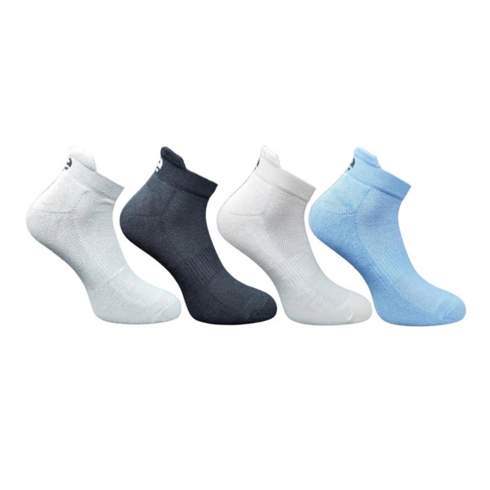 4_Pair Set Unisex Casual Bamboo Cotton Printed Ankle Length Socks (Multicolor)
