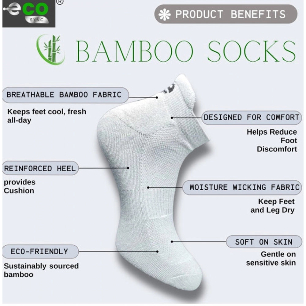 4_Pair Set Unisex Casual Bamboo Cotton Printed Ankle Length Socks (Multicolor)