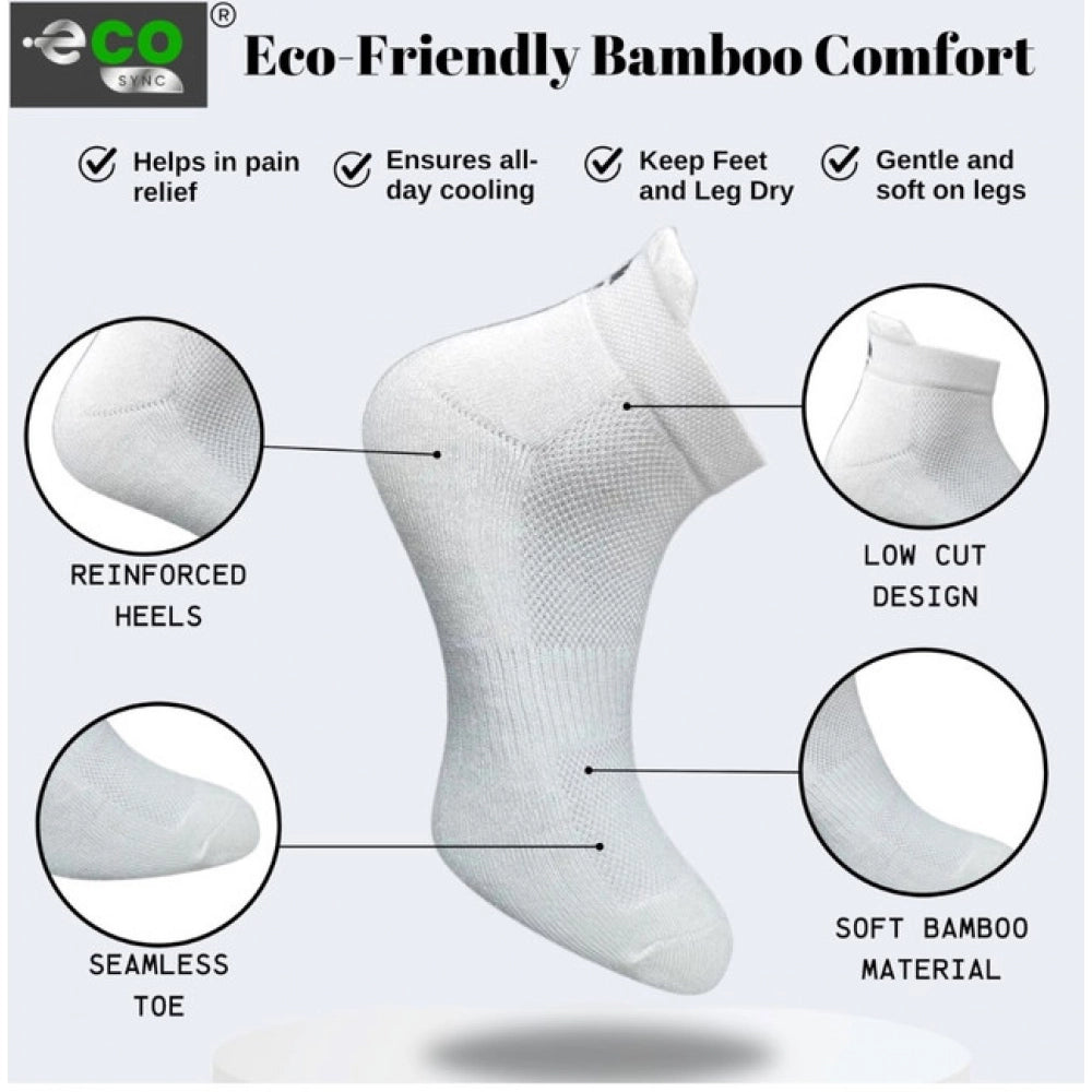 4_Pair Set Unisex Casual Bamboo Cotton Printed Ankle Length Socks (Multicolor)