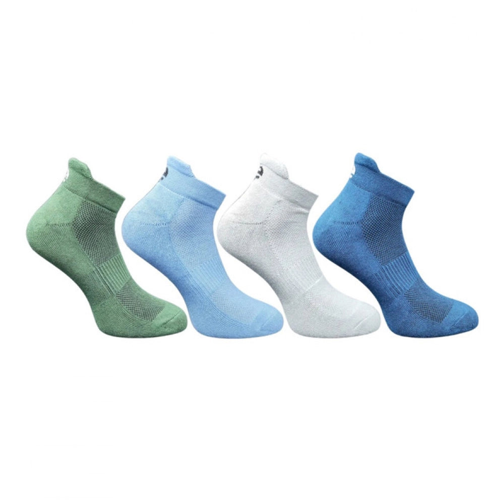 4_Pair Set Unisex Casual Bamboo Cotton Printed Ankle Length Socks (Multicolor)