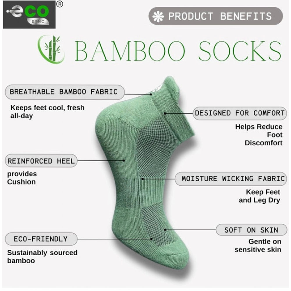 4_Pair Set Unisex Casual Bamboo Cotton Printed Ankle Length Socks (Multicolor)
