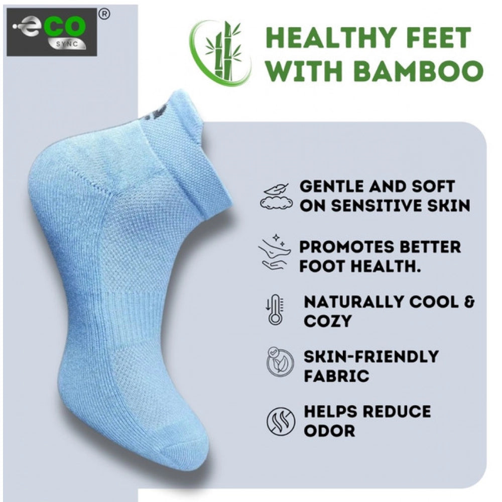 4_Pair Set Unisex Casual Bamboo Cotton Printed Ankle Length Socks (Multicolor)