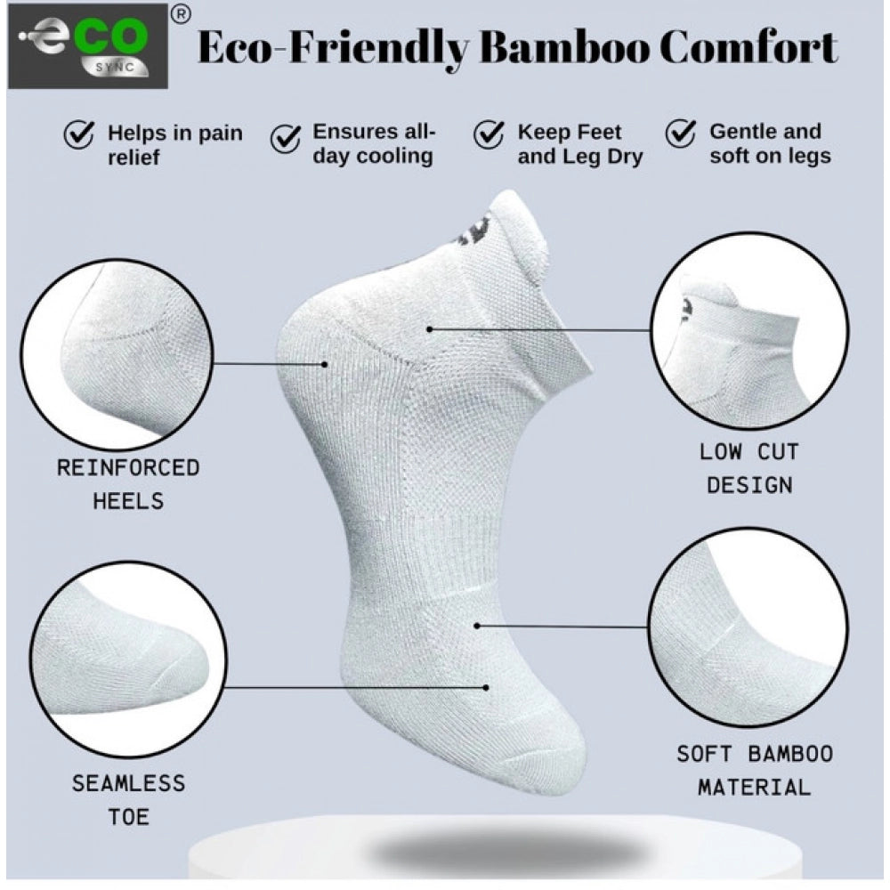 4_Pair Set Unisex Casual Bamboo Cotton Printed Ankle Length Socks (Multicolor)