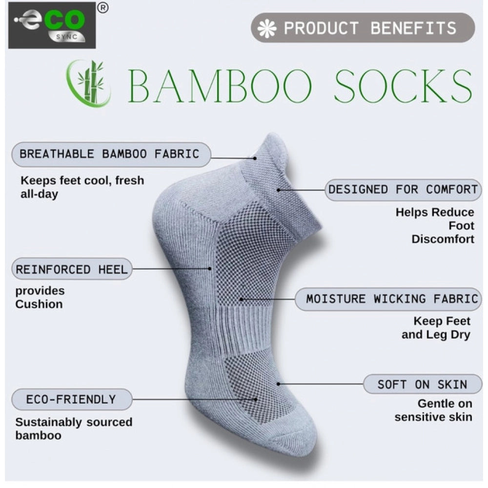 4_Pair Set Unisex Casual Bamboo Cotton Printed Ankle Length Socks (Multicolor)