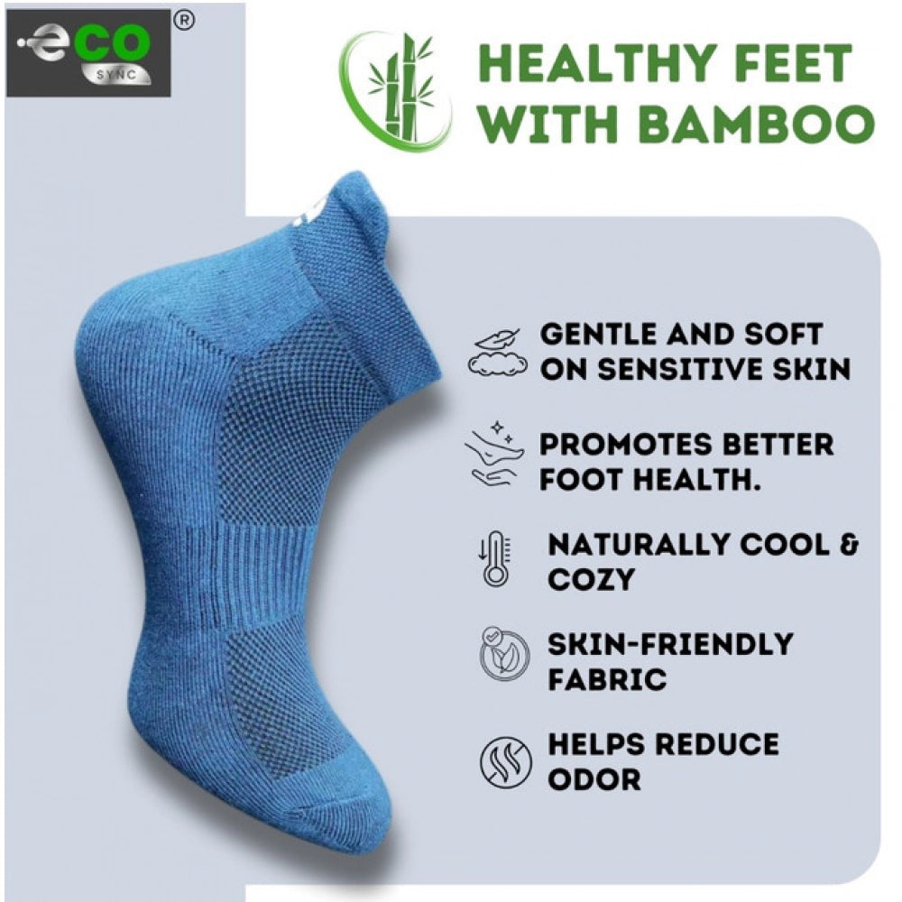 4_Pair Set Unisex Casual Bamboo Cotton Printed Ankle Length Socks (Multicolor)