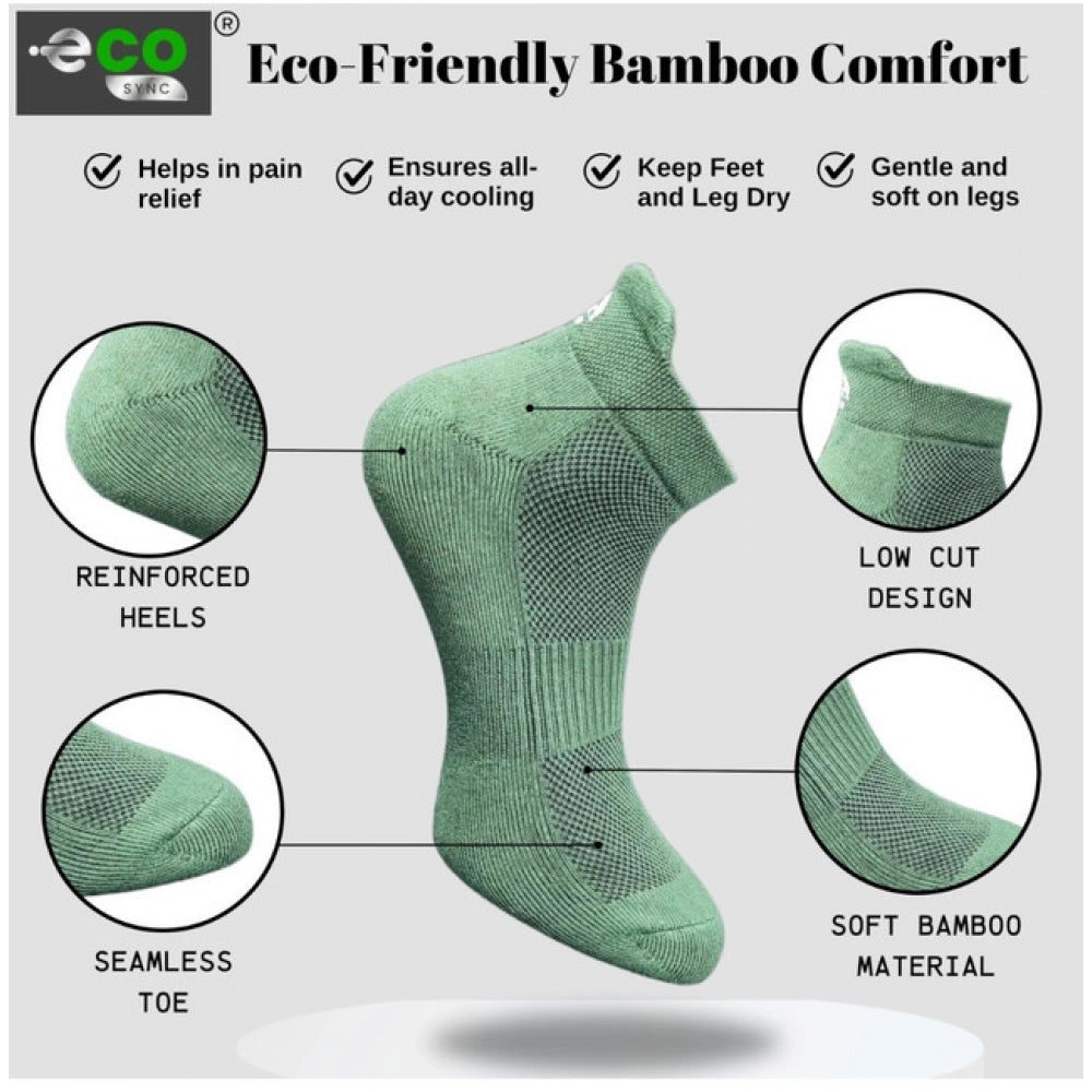 4_Pair Set Unisex Casual Bamboo Cotton Printed Ankle Length Socks (Multicolor)