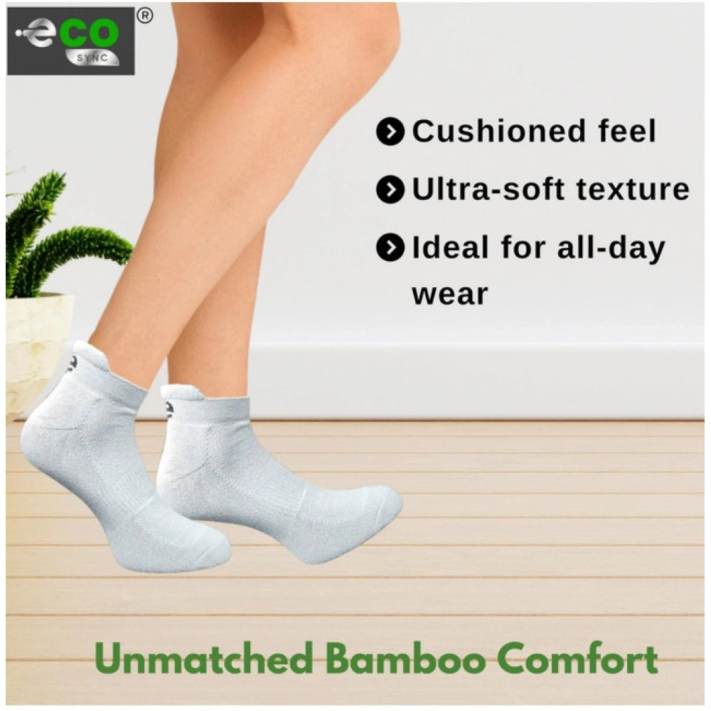 4_Pair Set Unisex Casual Bamboo Cotton Printed Ankle Length Socks (Multicolor)