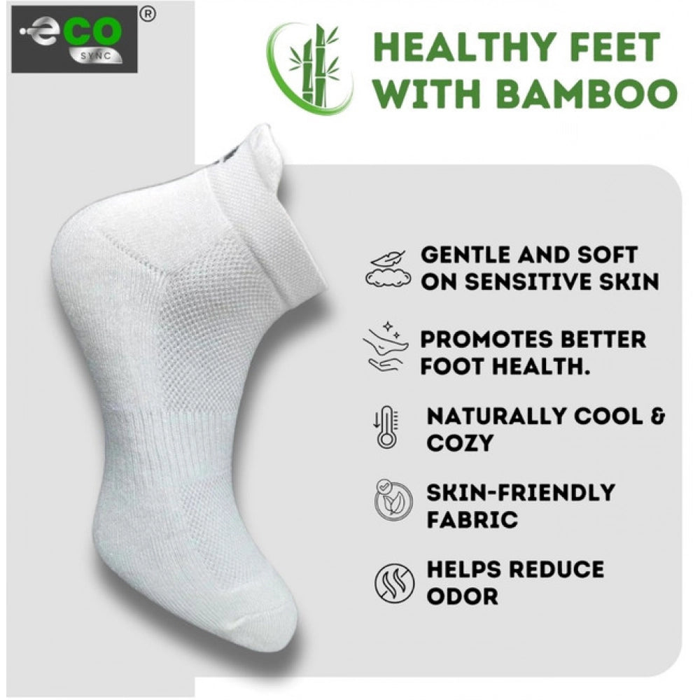 4_Pair Set Unisex Casual Bamboo Cotton Printed Ankle Length Socks (Multicolor)