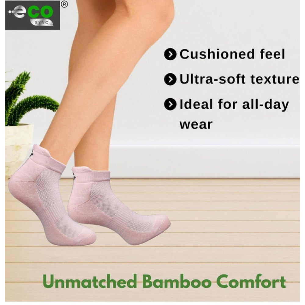 4_Pair Set Unisex Casual Bamboo Cotton Printed Ankle Length Socks (Multicolor)