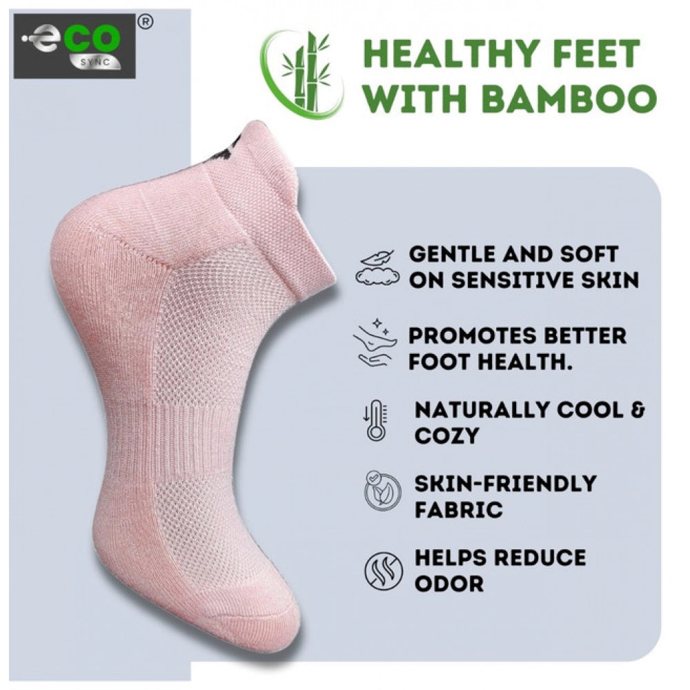 4_Pair Set Unisex Casual Bamboo Cotton Printed Ankle Length Socks (Multicolor)