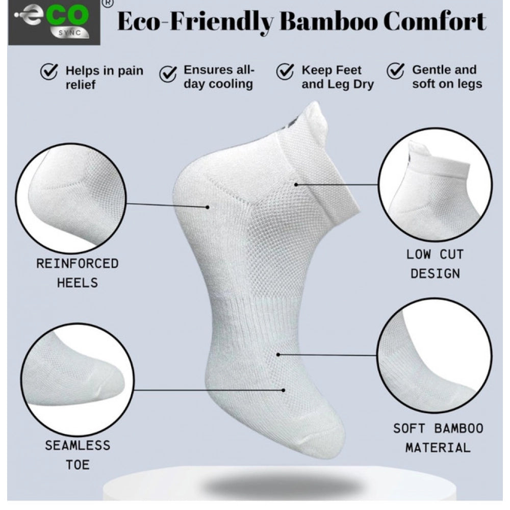 4_Pair Set Unisex Casual Bamboo Cotton Printed Ankle Length Socks (Multicolor)