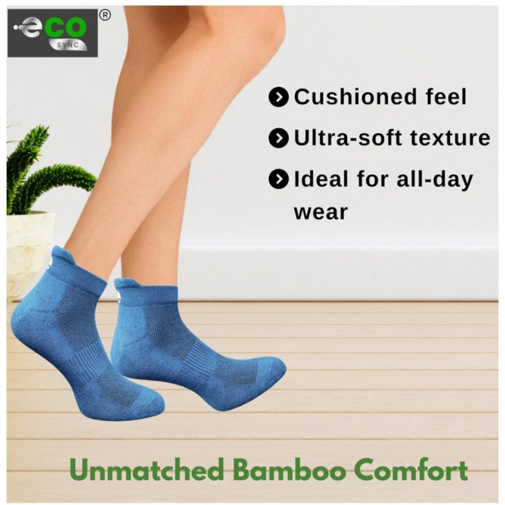 4_Pair Set Unisex Casual Bamboo Cotton Printed Ankle Length Socks (Multicolor)