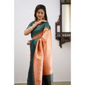 Women's Soft Lichi Silk Printed Saree With Unstitched Blouse 5.5Mtr (Orange)