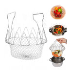 Foldable Chef Basket – Multi-Function Strainer And Steamer (Color: Assorted )