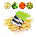 Pack Of_5 Wave Shape Stainless Steel Potato Cutter And Slicer – (Color: Assorted )