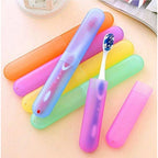 Pack of 4_Plastic Toothbrush Holder Travel 4-PieceS SeT Tube Cases (Color: Assorted )