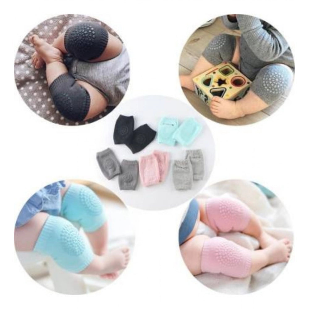 Pack Of 3_Baby Knee Pads – Soft And Comfortable Crawling Protectors (Color: Assorted )