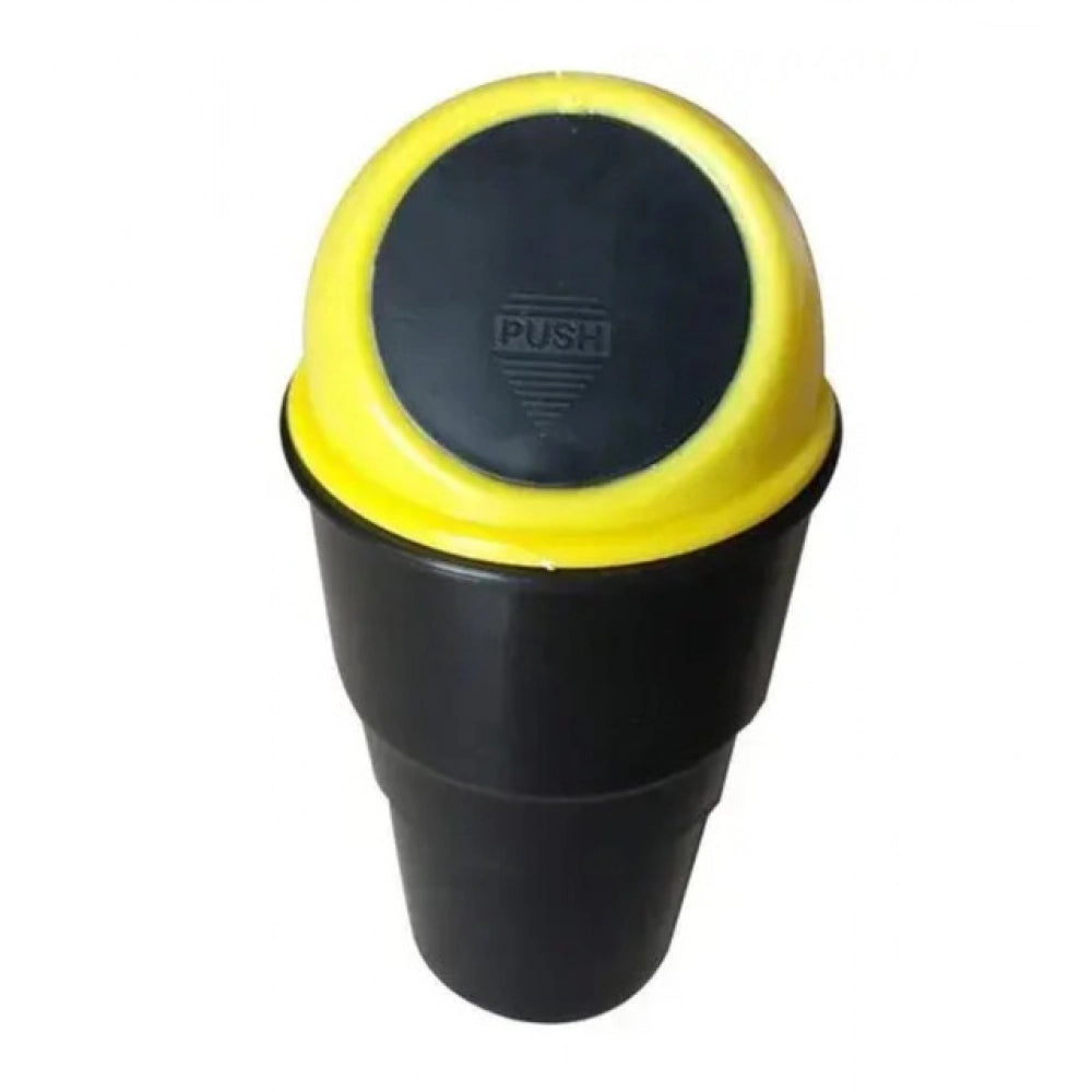 Pack of 3_Mini Car Trash Bin – Portable Vehicle Garbage Containers (Color: Black)