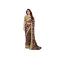 Women's Chiffon Printed Saree With Unstitched Blouse 5.5Mtr  (Beige)