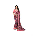Women's Chiffon Printed Saree With Unstitched Blouse 5.5Mtr  (Pink)