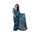 Women's Chiffon Printed Saree With Unstitched Blouse 5.5Mtr  (Blue)