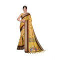 Women's Cotton Silk  Printed Saree With Unstitched Blouse 5.5Mtr  (Yellow)