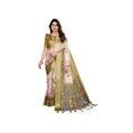 Women's Cotton Silk  Printed Saree With Unstitched Blouse 5.5Mtr  (Olive Green)