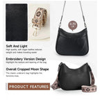 Women's PU Leather Zipper Sling Bag (Black)