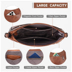 Women's PU Leather Zipper Sling Bag